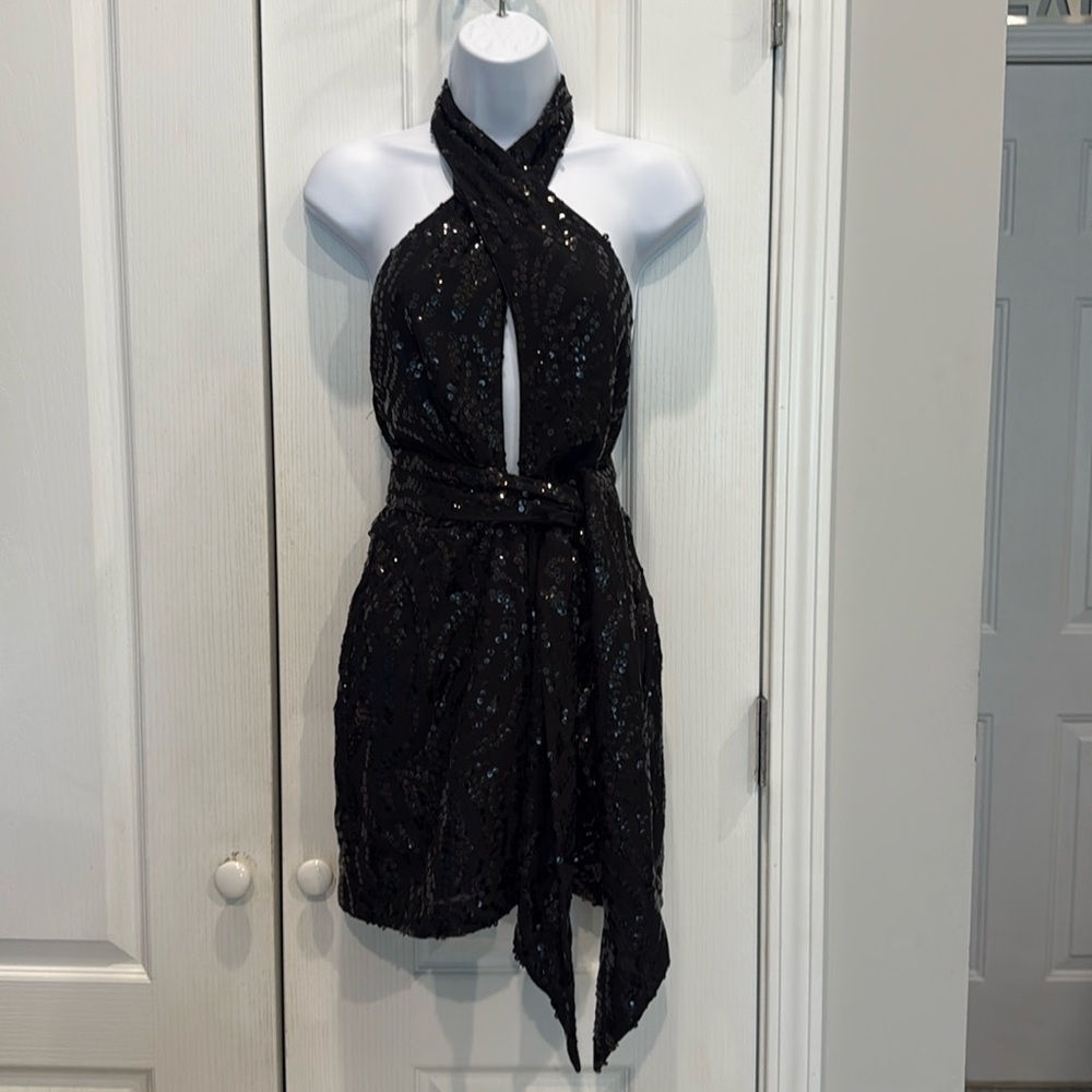 NWT DUNDAS Black Sequin Dress
